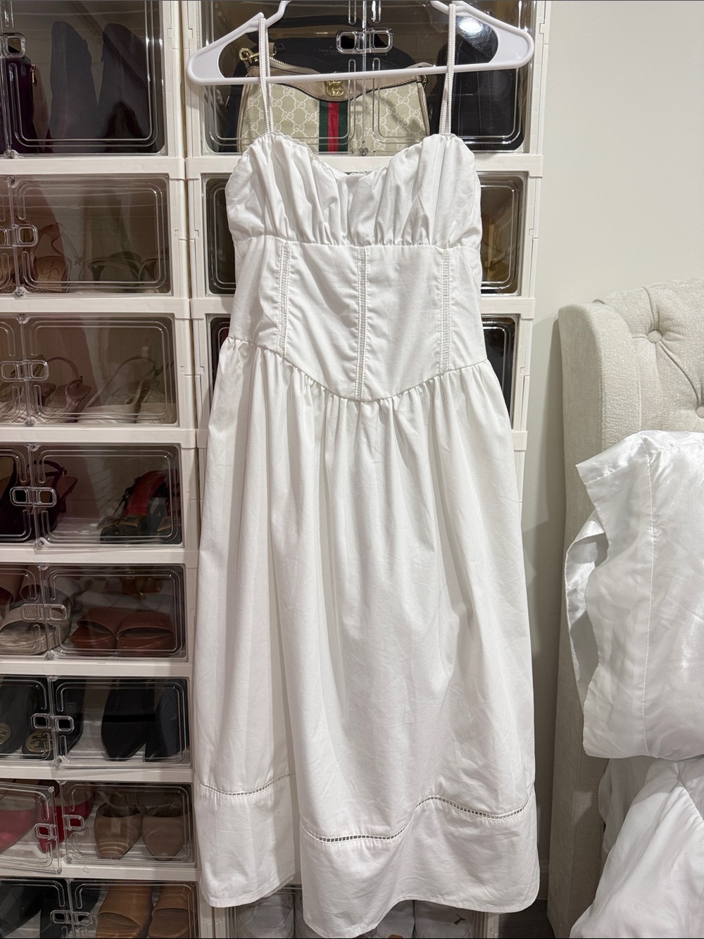 a new day White Cotton Sundress with Spaghetti Straps